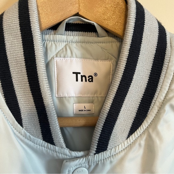 Aritzia TNA Varsity Stadium Jacket - Light Blue, Women’s Large - Picture 4 of 5